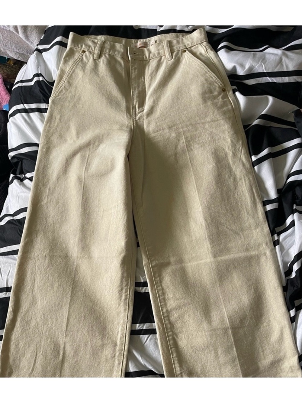 Tory Burch Cream Wide-Leg Pants